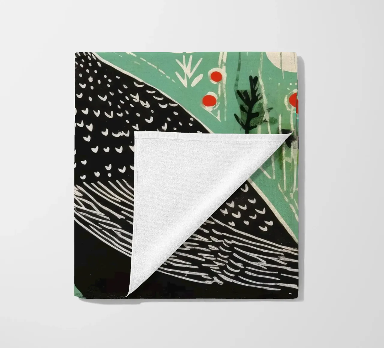 Cormorano verde 1 telo mare da Minimal Animal Art