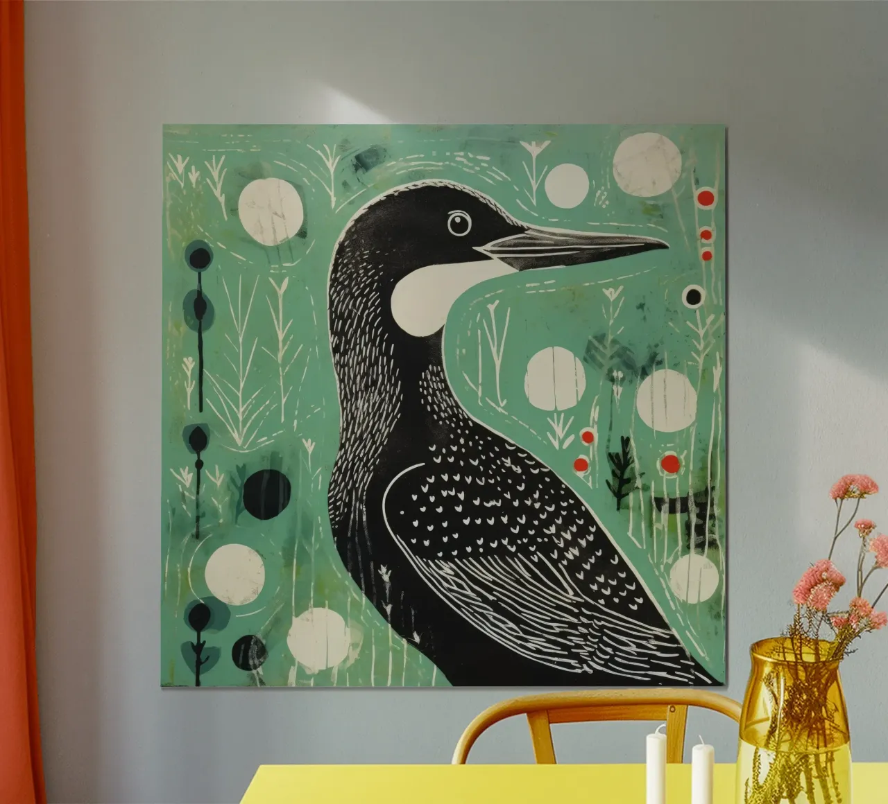 Cormorano verde 1 carta hahnemühle da Minimal Animal Art