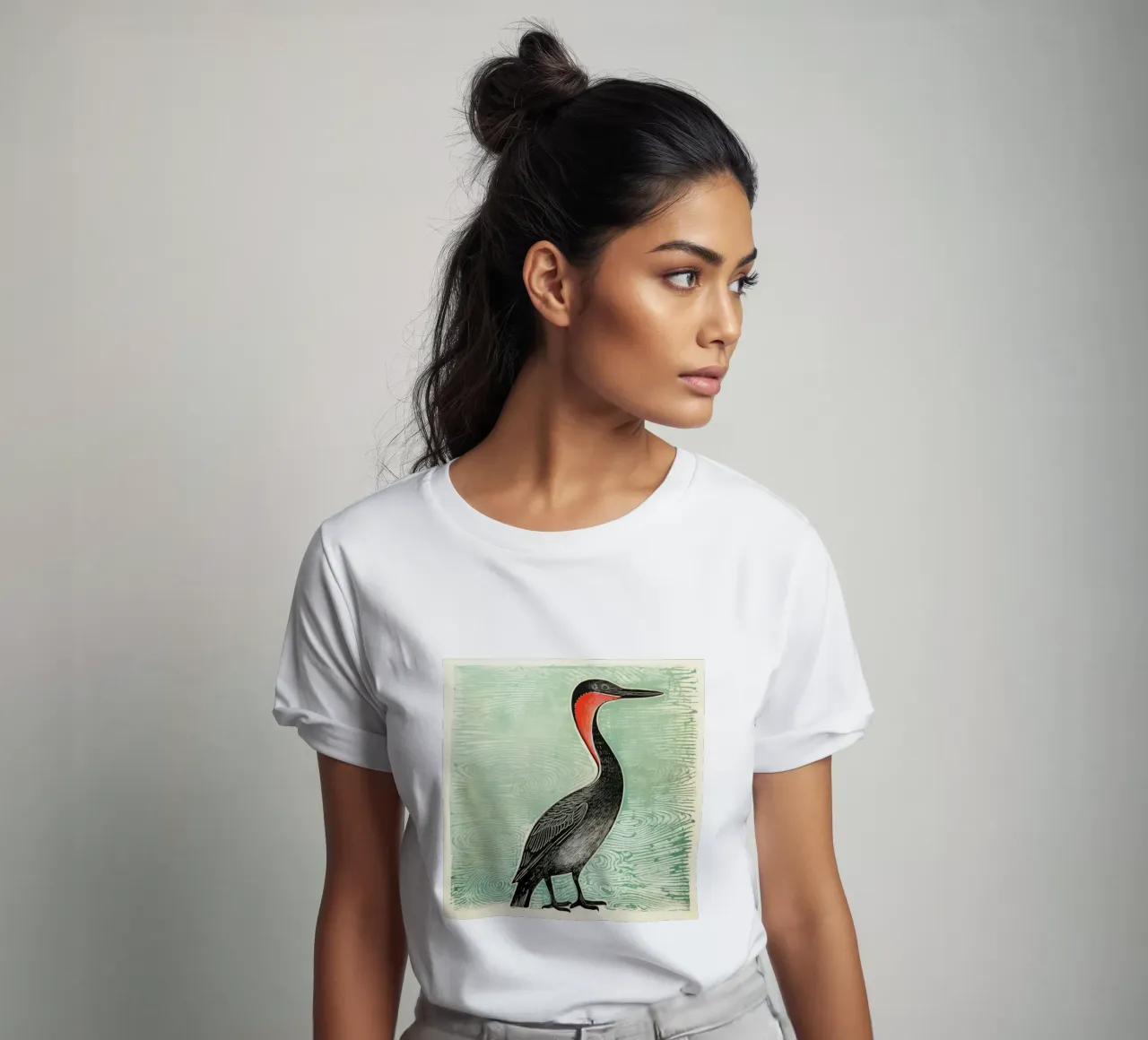 Groene aalscholver t-shirt van Minimal Animal Art