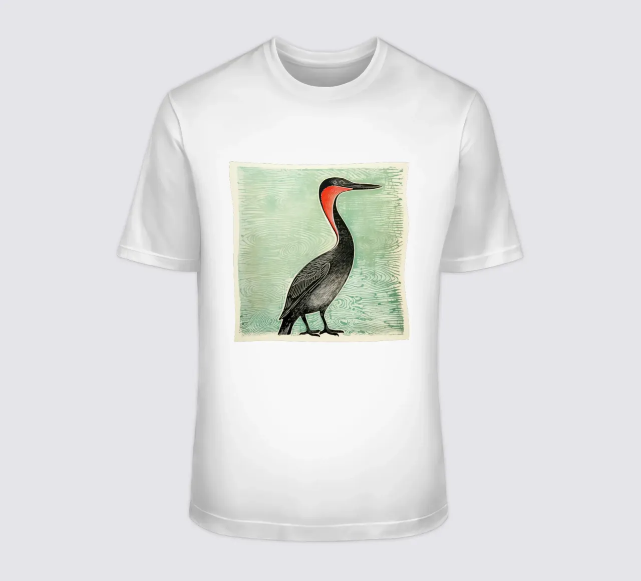Groene aalscholver t-shirt van Minimal Animal Art