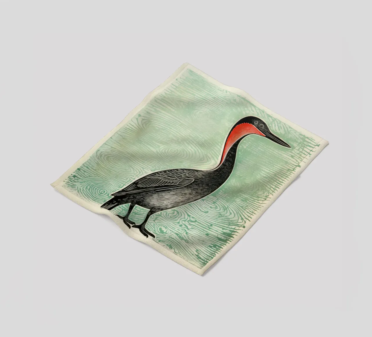 Cormorano verde 2 coperta in pile da Minimal Animal Art