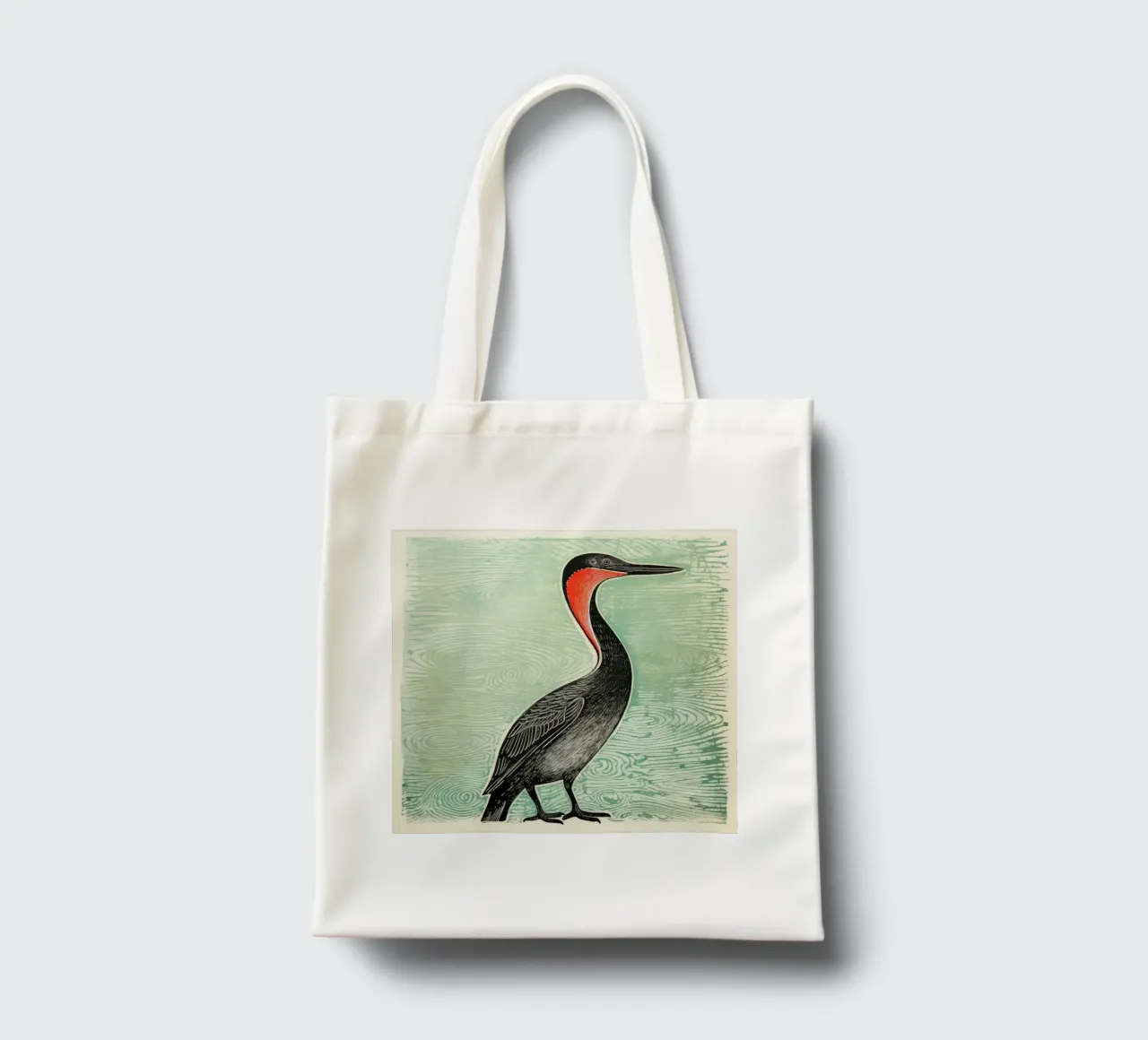 Cormorano verde 2 borsa in juta da Minimal Animal Art