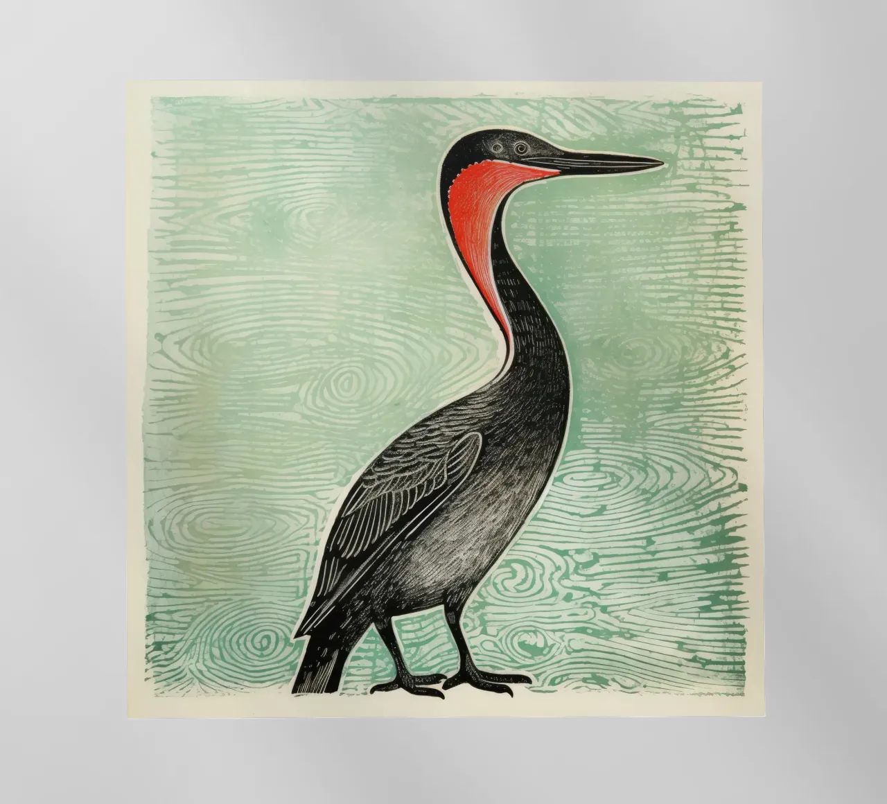 Cormorano verde 2 pellicola backlit da Minimal Animal Art