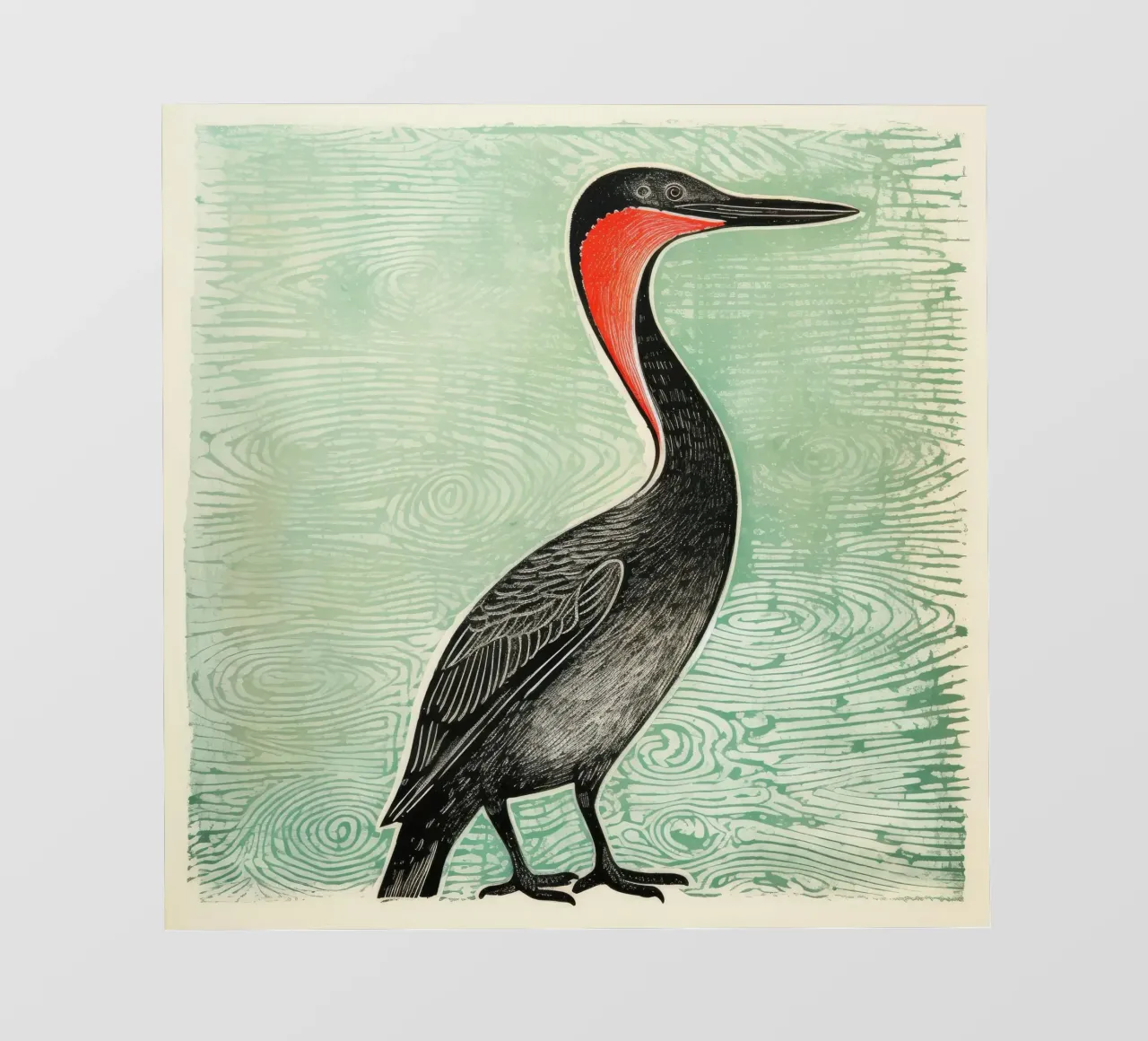 Cormorano verde 2 pellicola backlit da Minimal Animal Art