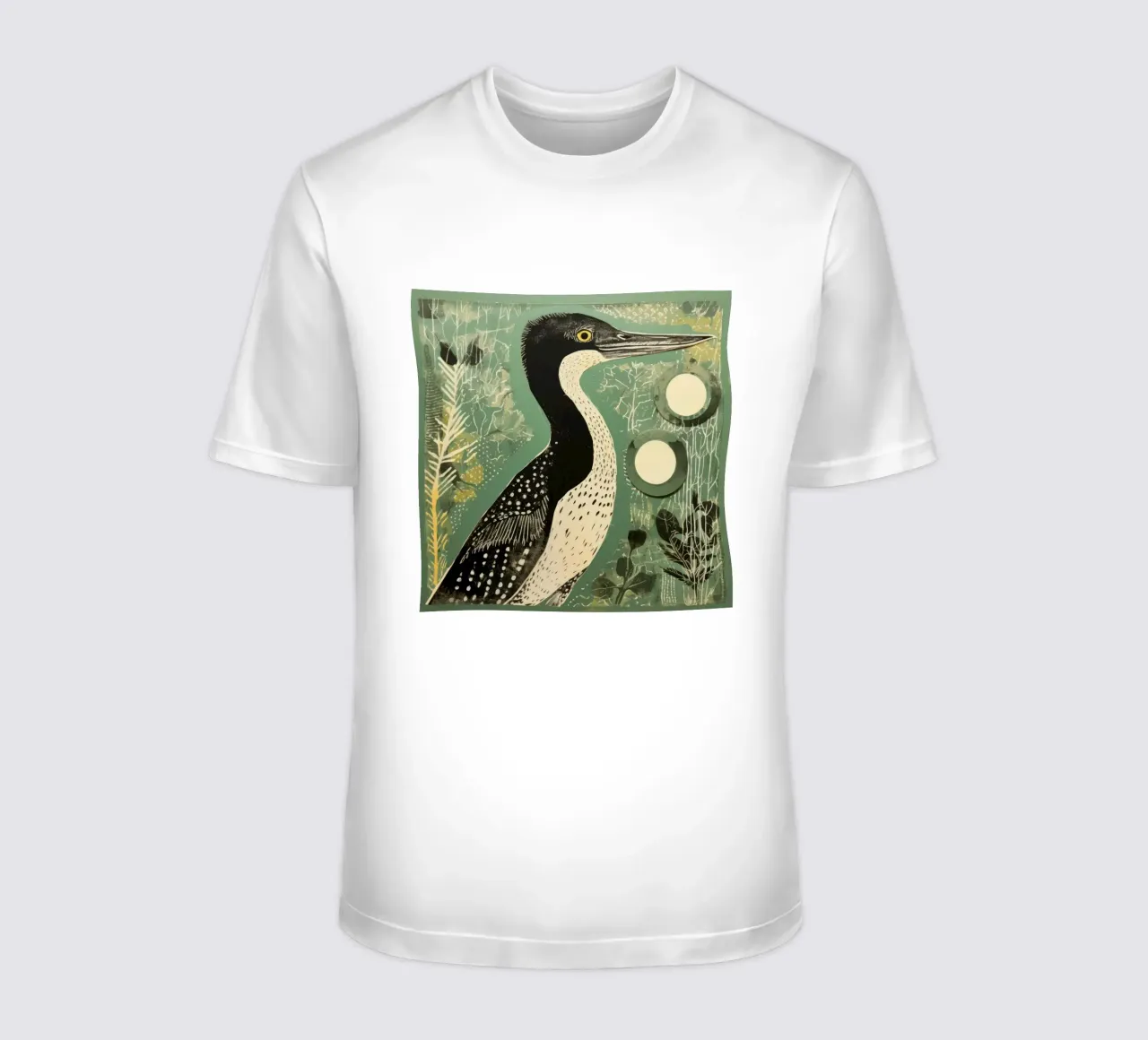 Cormorano verde 3 t-shirt da Minimal Animal Art