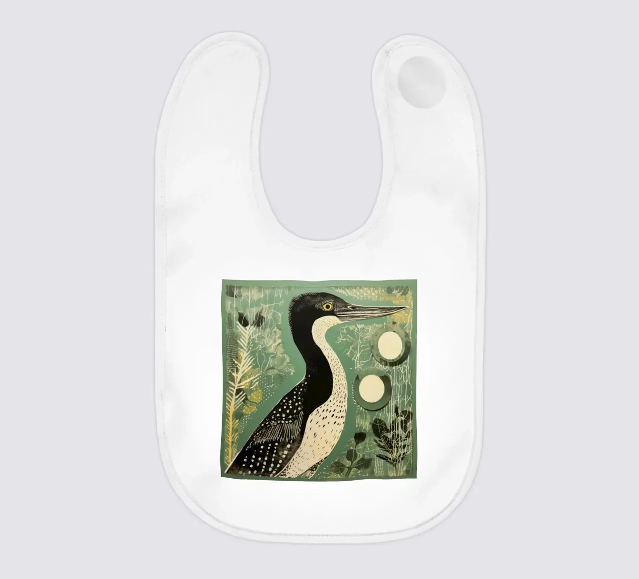 Cormorano verde 3 bavaglino da Minimal Animal Art