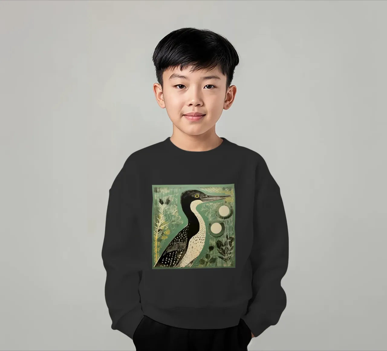 Cormorano verde felpa bambino da Minimal Animal Art