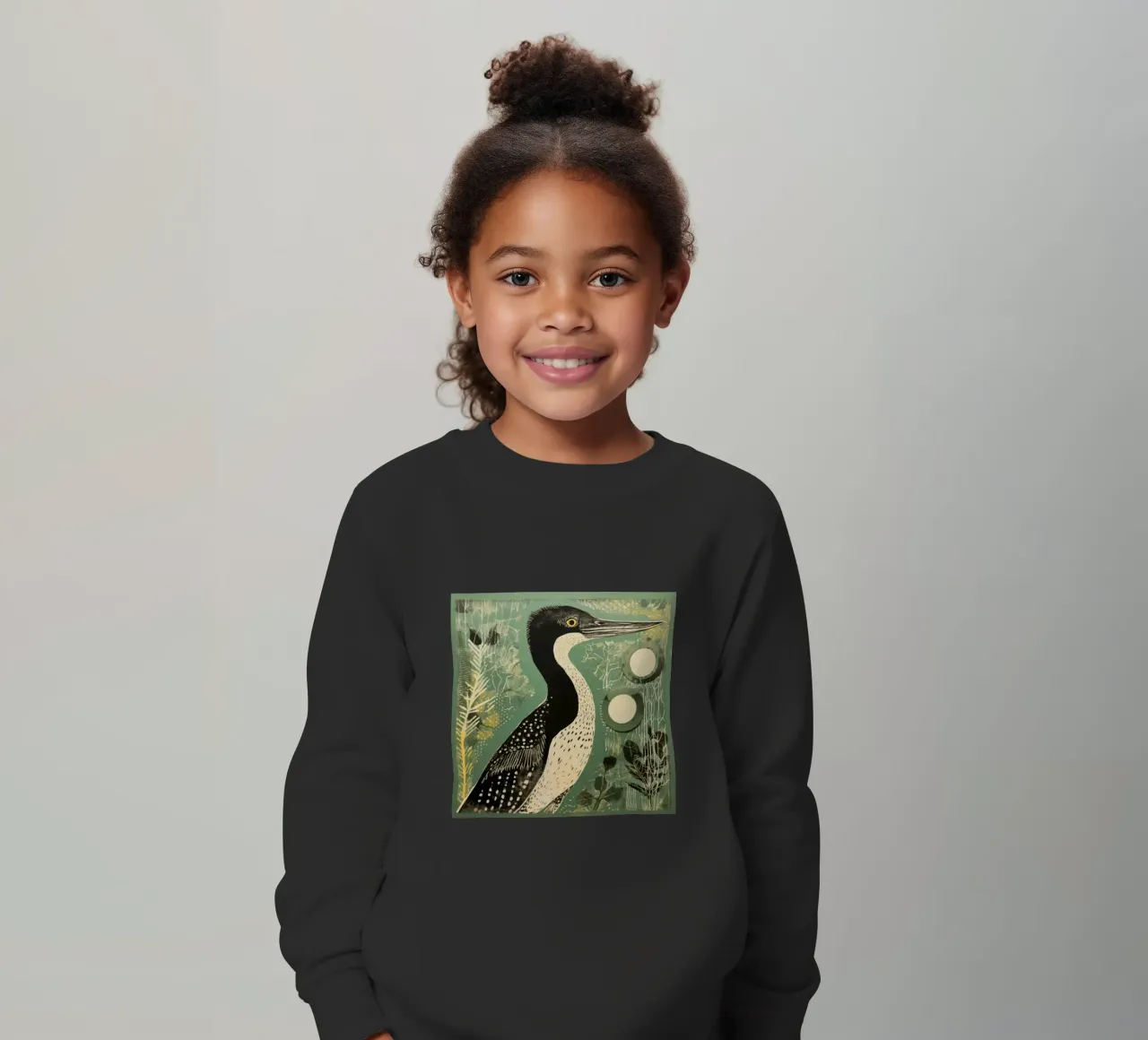 Cormorano verde felpa bambino da Minimal Animal Art