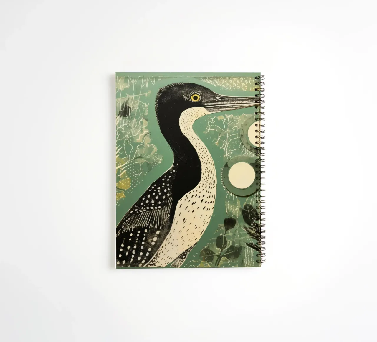 Green Cormorant 3 spiral notebook by Minimal Animal Art