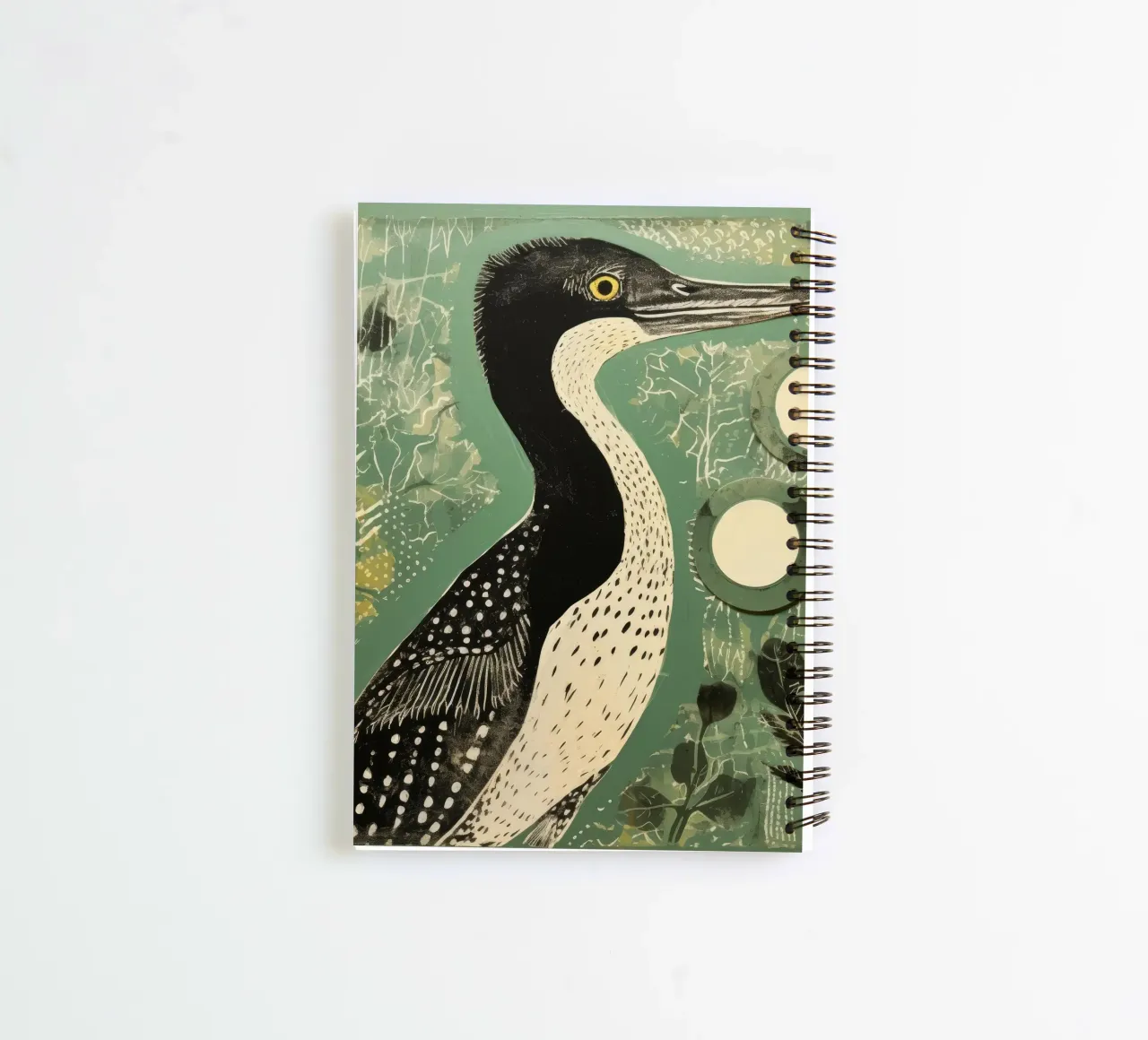 Green Cormorant 3 spiral notebook by Minimal Animal Art
