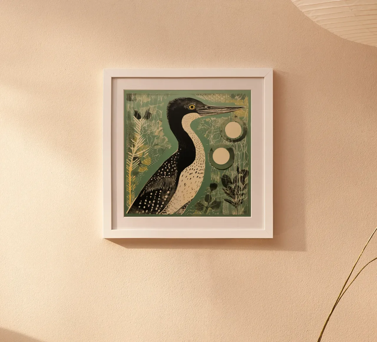 Cormorano verde 3 poster da Minimal Animal Art