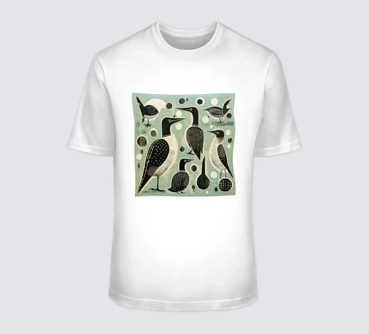 Cormorano verde 4 t-shirt da Minimal Animal Art