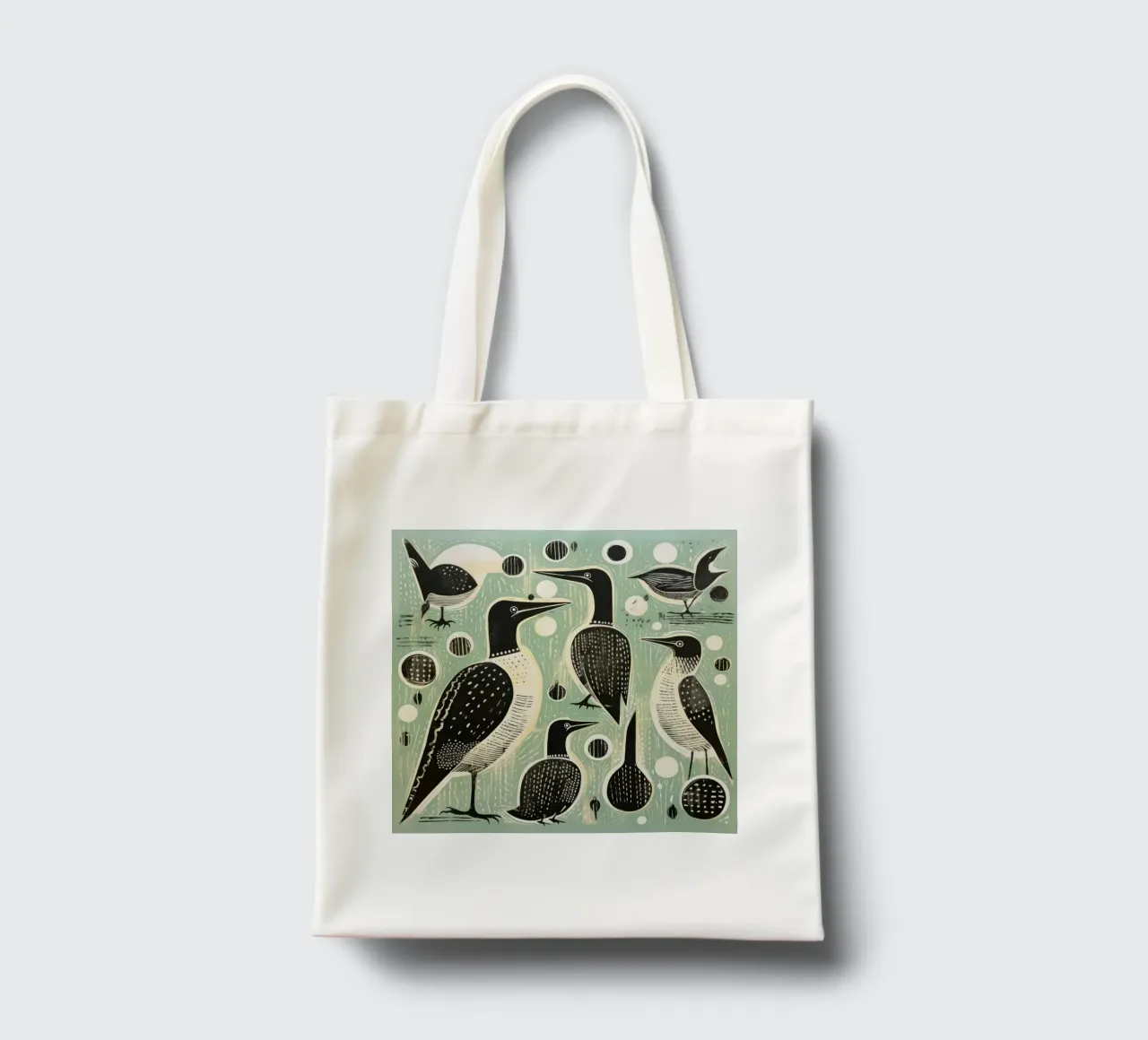 Cormorano verde 4 borsa in juta da Minimal Animal Art
