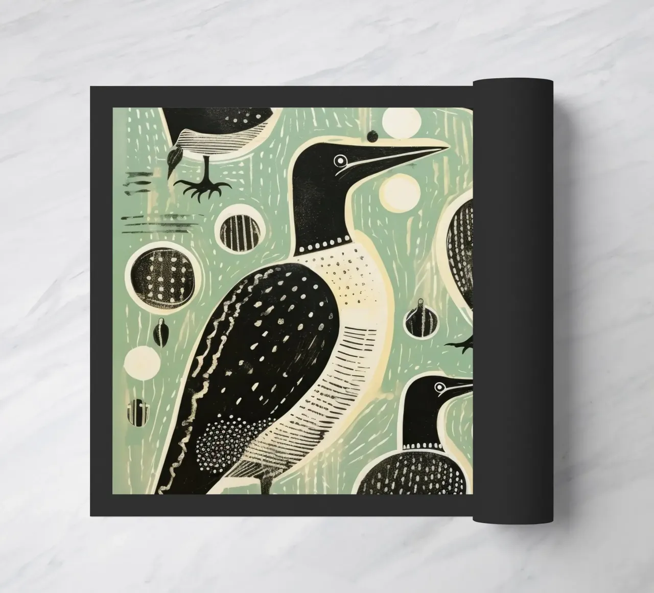 Cormorano verde 4 zerbino da Minimal Animal Art
