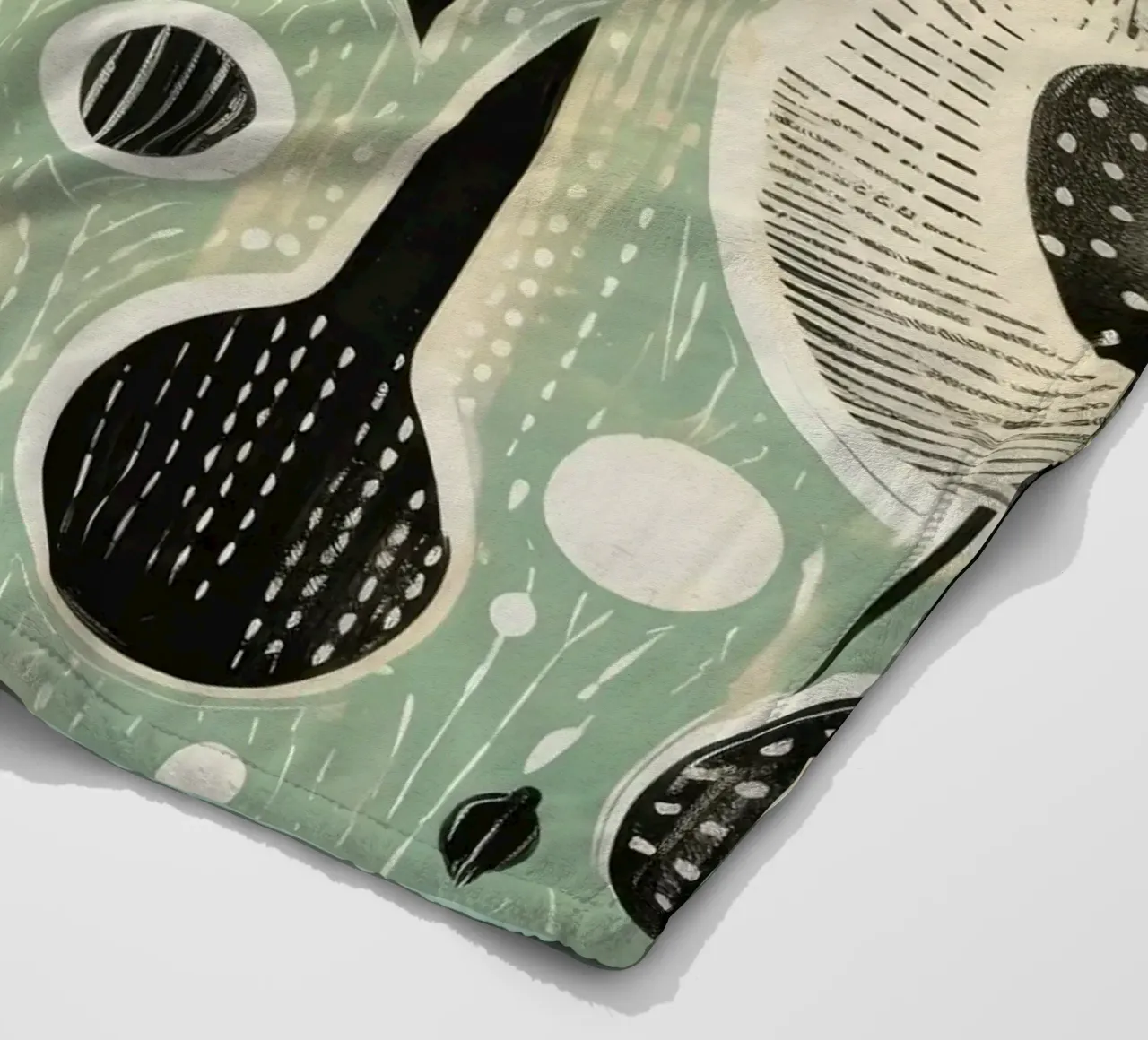 Cormorano verde 4 coperta in pile da Minimal Animal Art