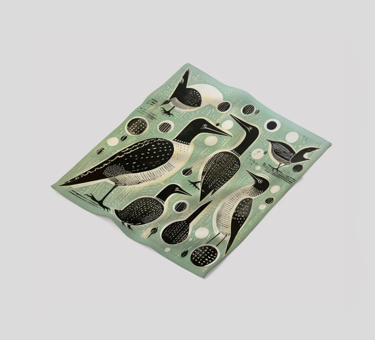 Cormorano verde 4 coperta in pile da Minimal Animal Art