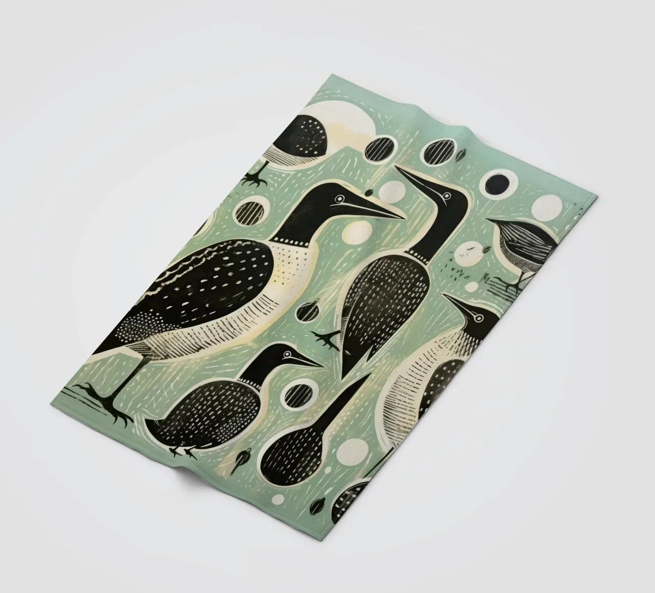 Cormorano verde 4 coperta in pile da Minimal Animal Art