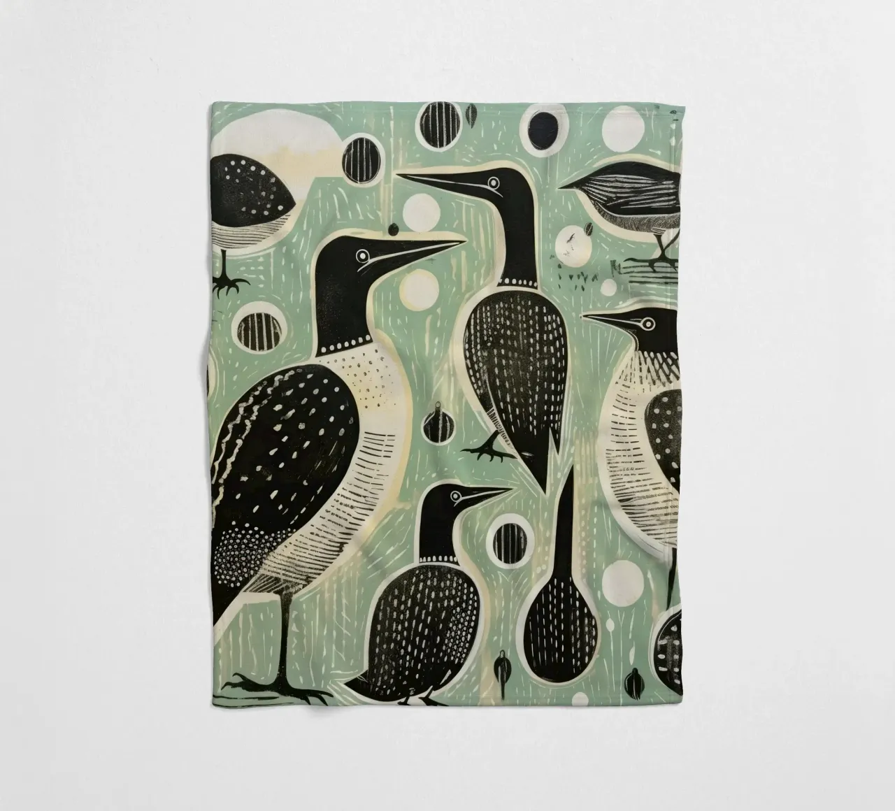 Cormorano verde 4 coperta in pile da Minimal Animal Art