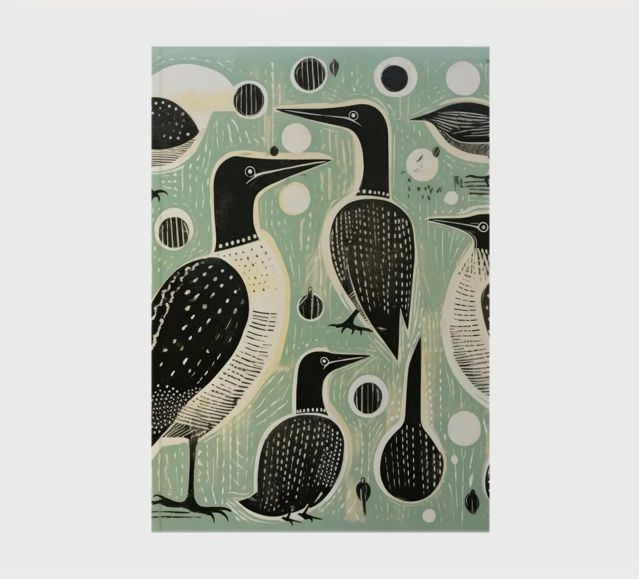 Green Cormorant 4 notebook by Minimal Animal Art