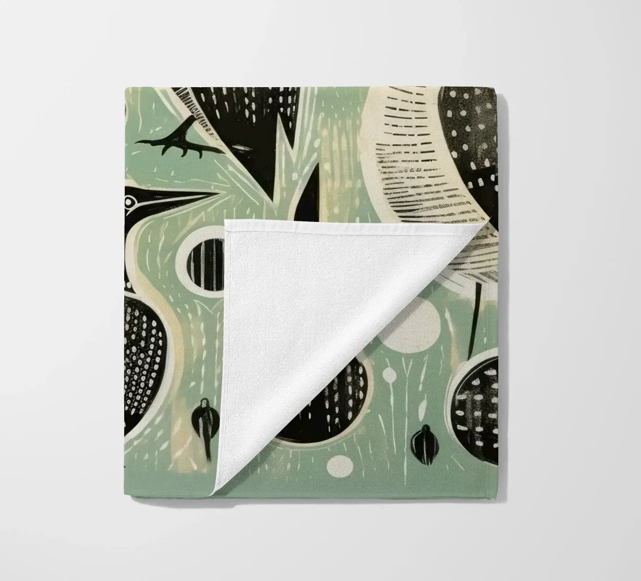 Cormorano verde 4 telo mare da Minimal Animal Art
