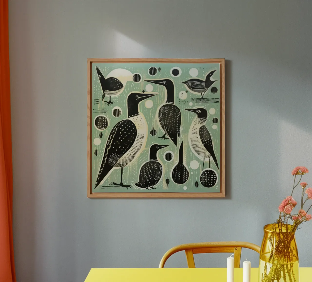 Cormorano verde 4 alluminio dibond da Minimal Animal Art