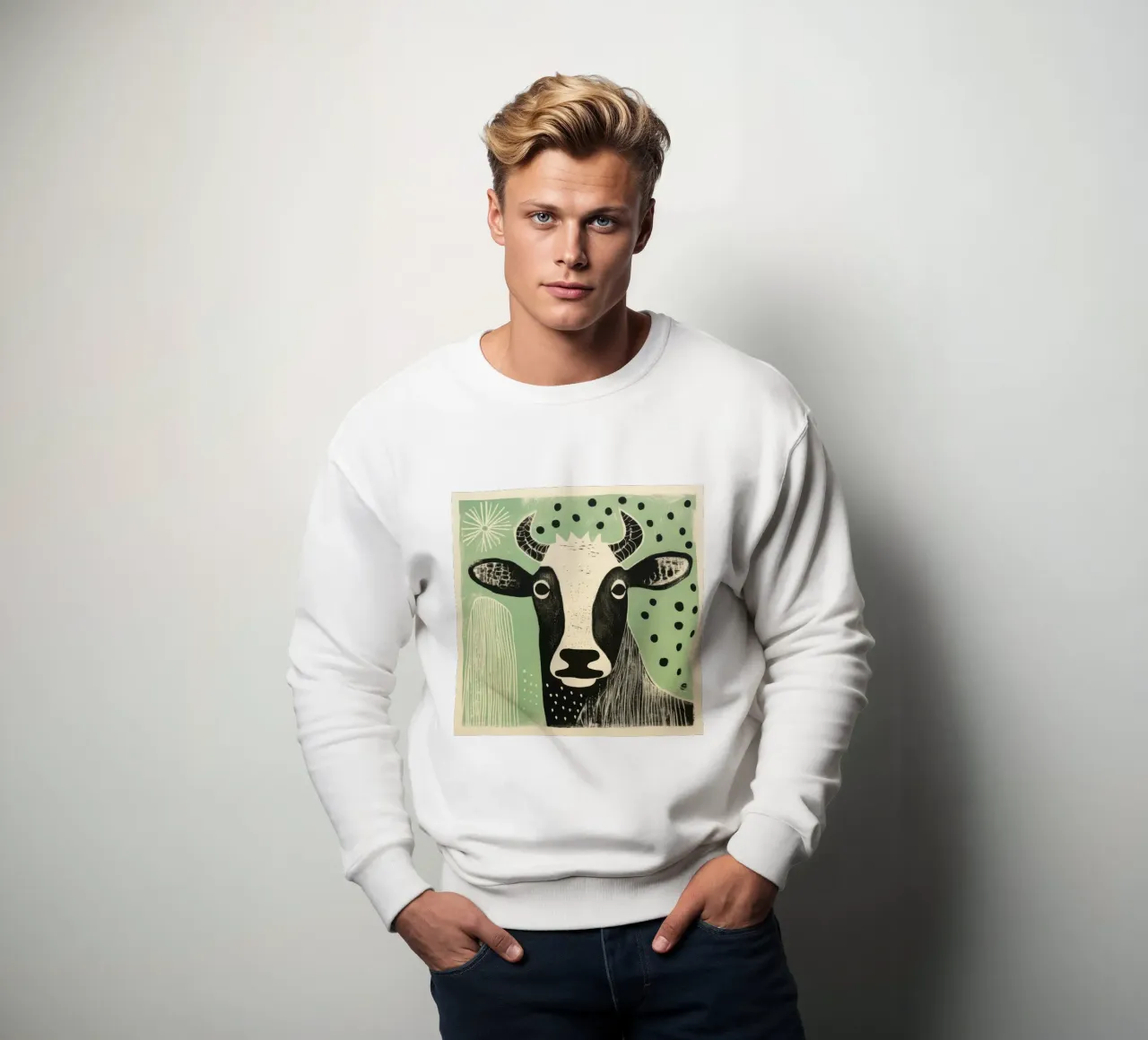 Mucca verde felpa da Minimal Animal Art