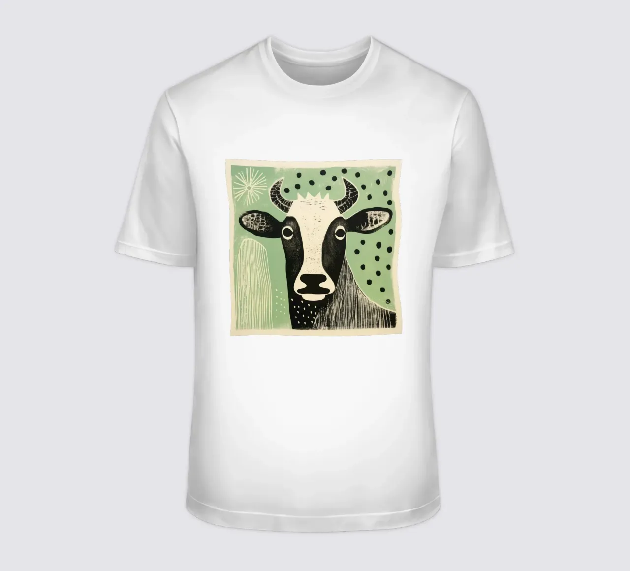 Mucca verde t-shirt da Minimal Animal Art