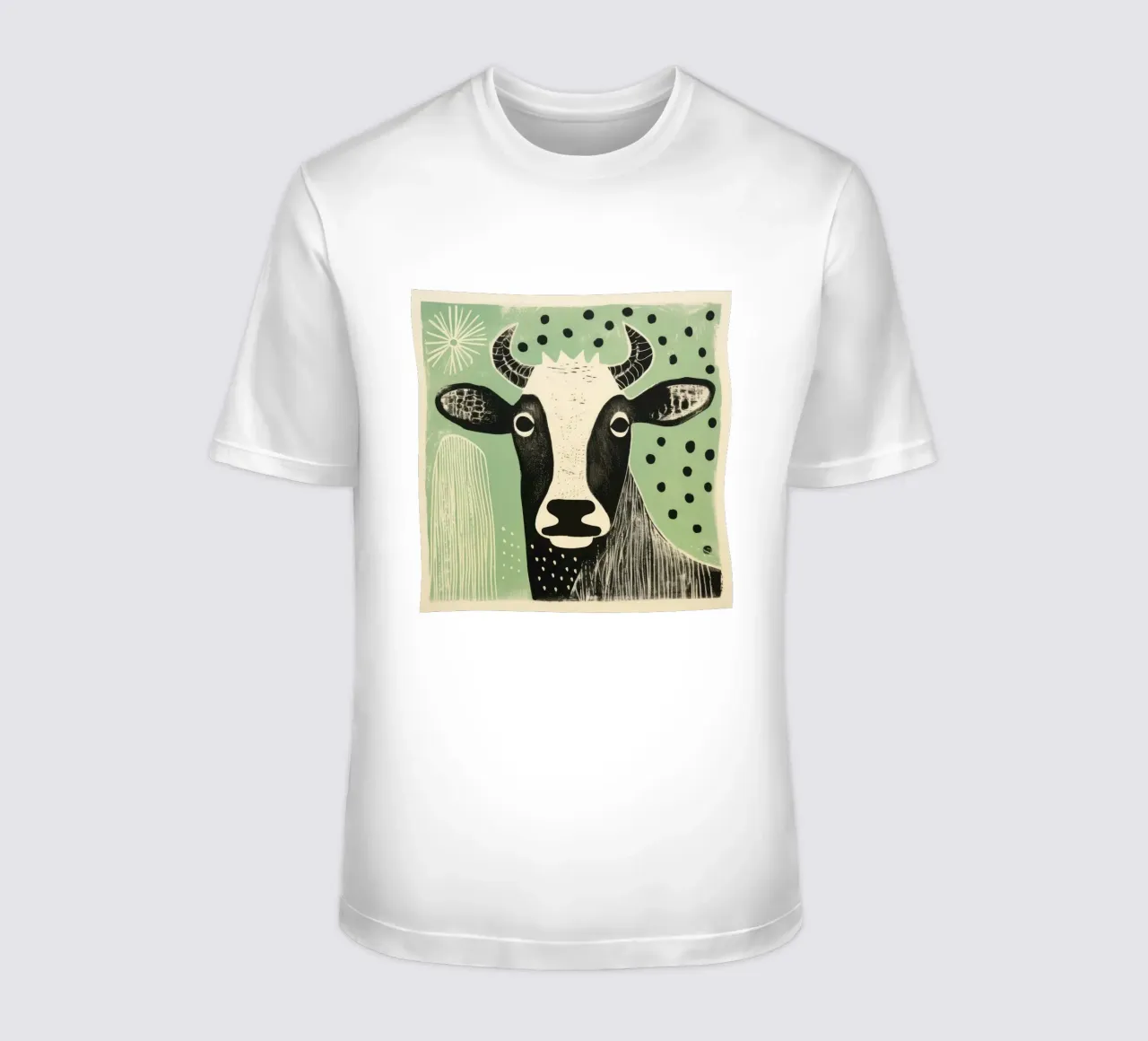 Mucca verde 1 t-shirt da Minimal Animal Art