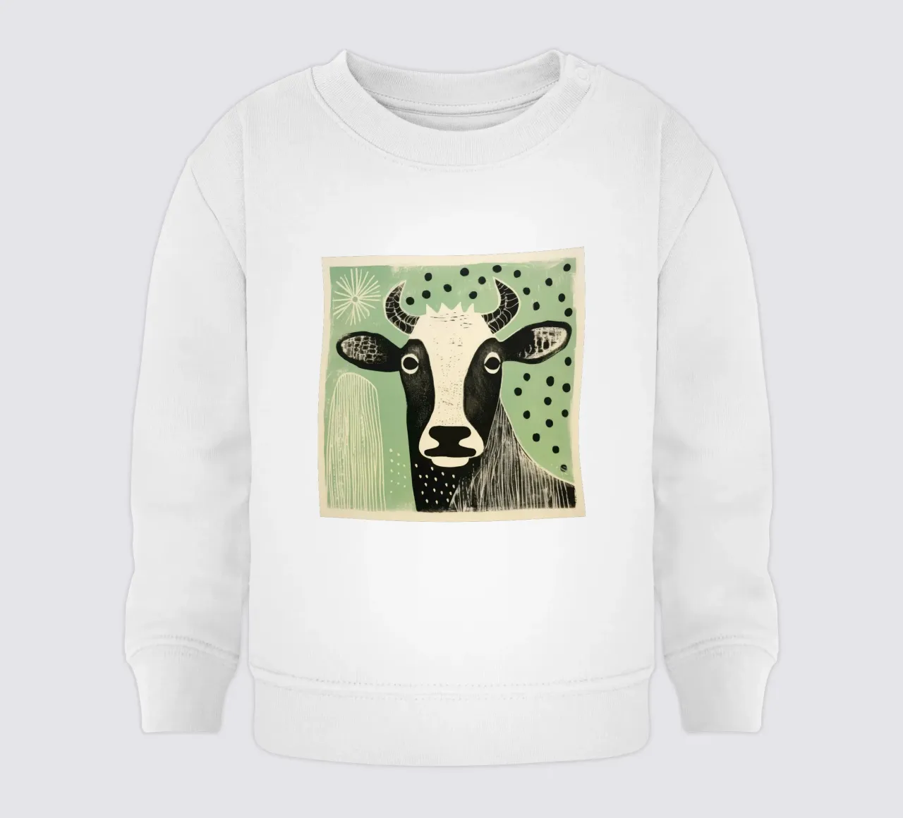 Mucca verde felpa neonato da Minimal Animal Art
