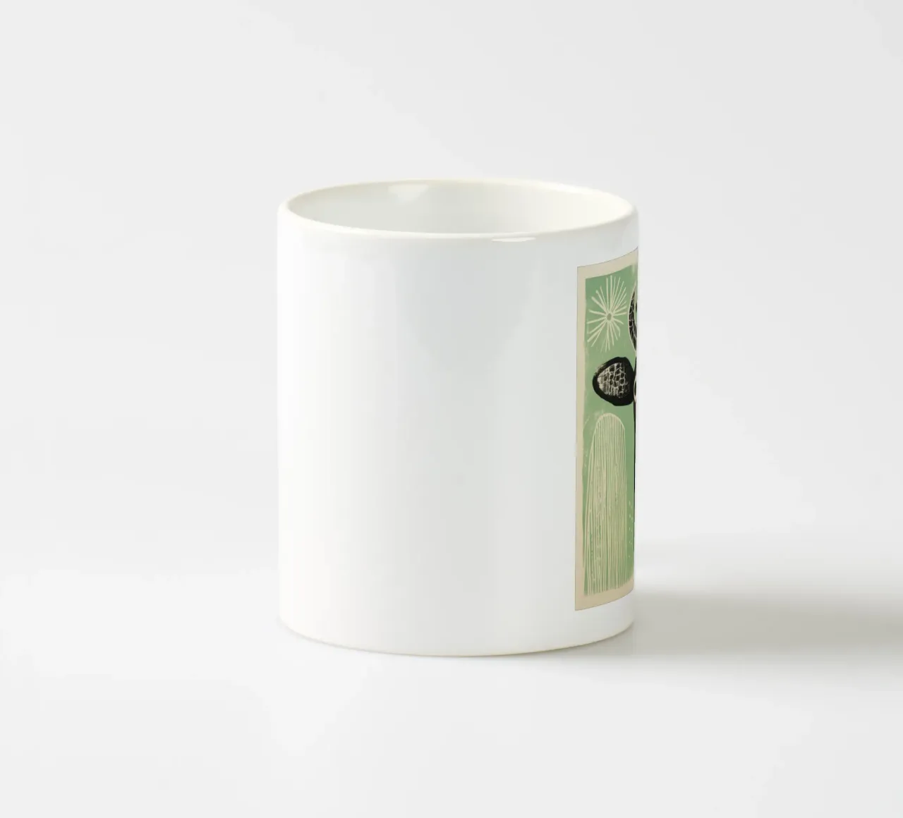 Mucca verde 1 tazza in ceramica da Minimal Animal Art