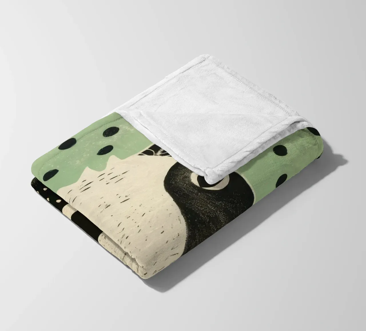 Mucca verde 1 coperta in pile da Minimal Animal Art