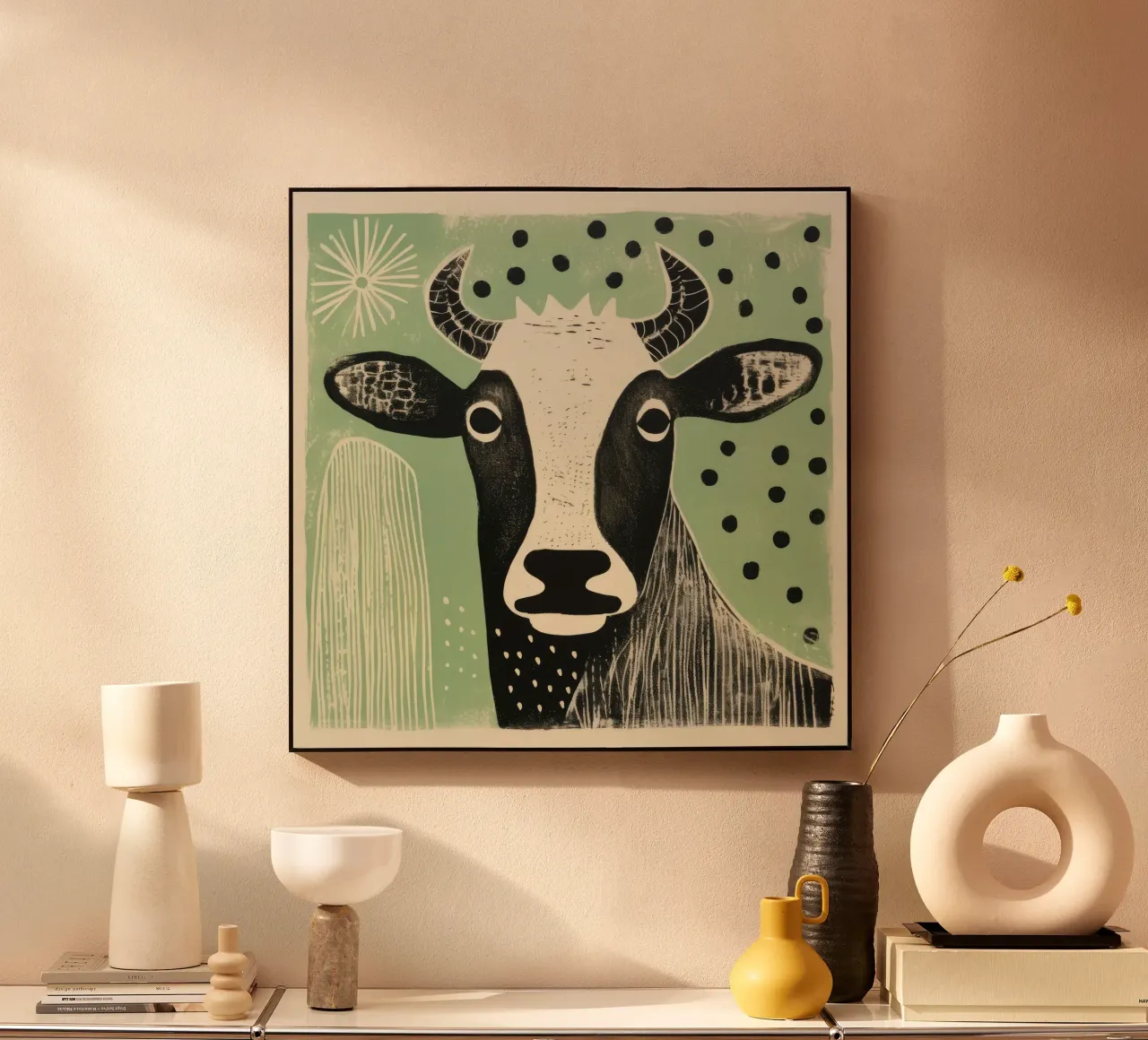 Mucca verde plexiglass da Minimal Animal Art