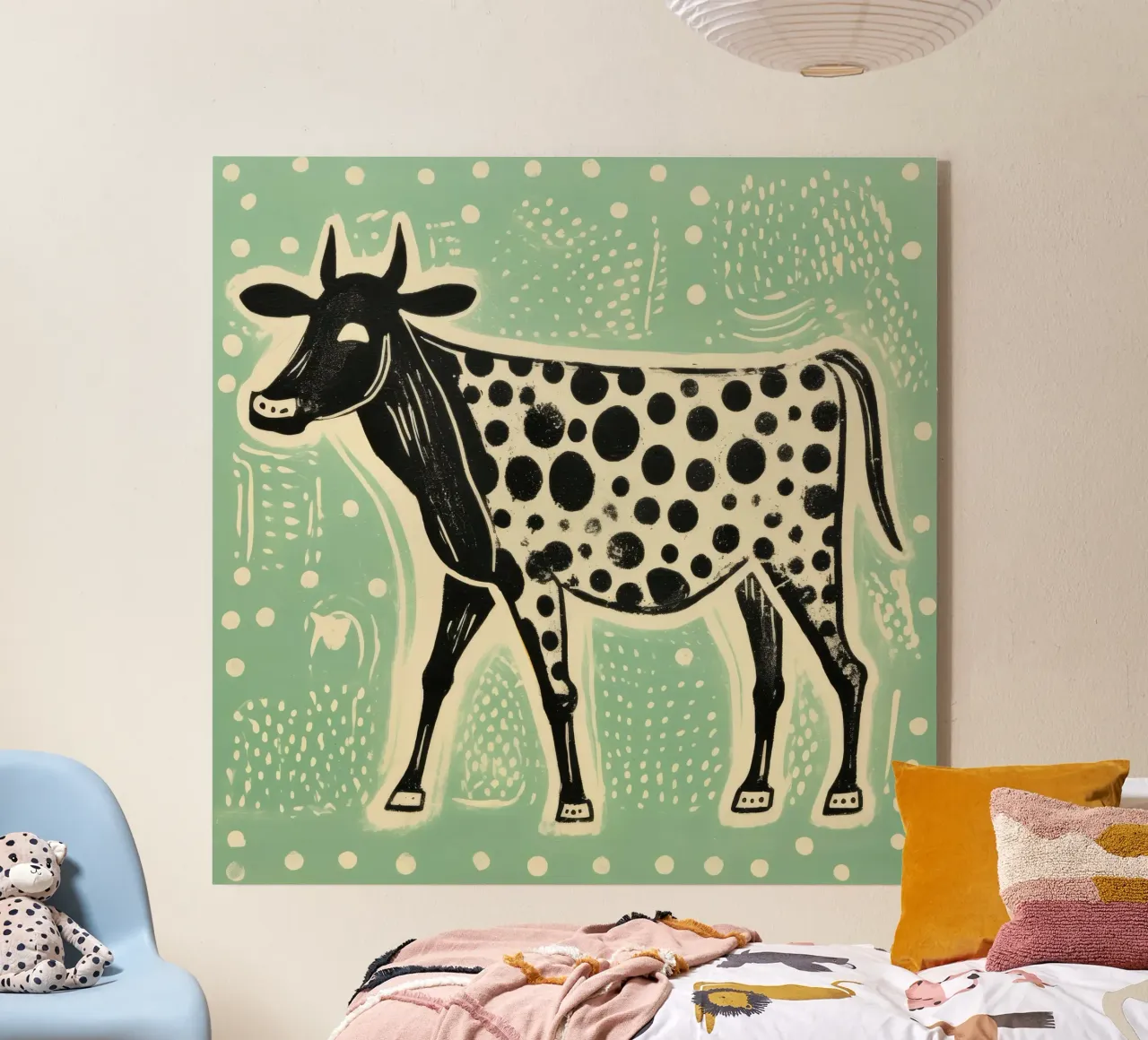 Mucca verde 2 plexiglass da Minimal Animal Art
