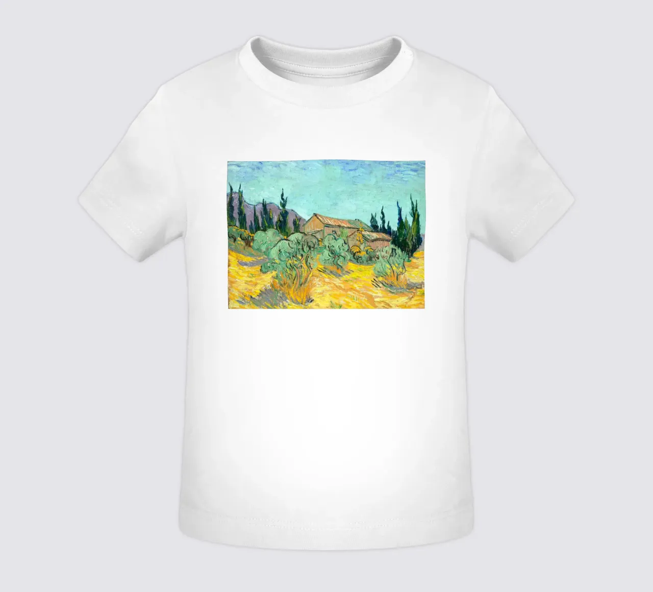 Van Gogh - Huts surrounded by olive trees and cypresses maglietta neonato da apoloprints