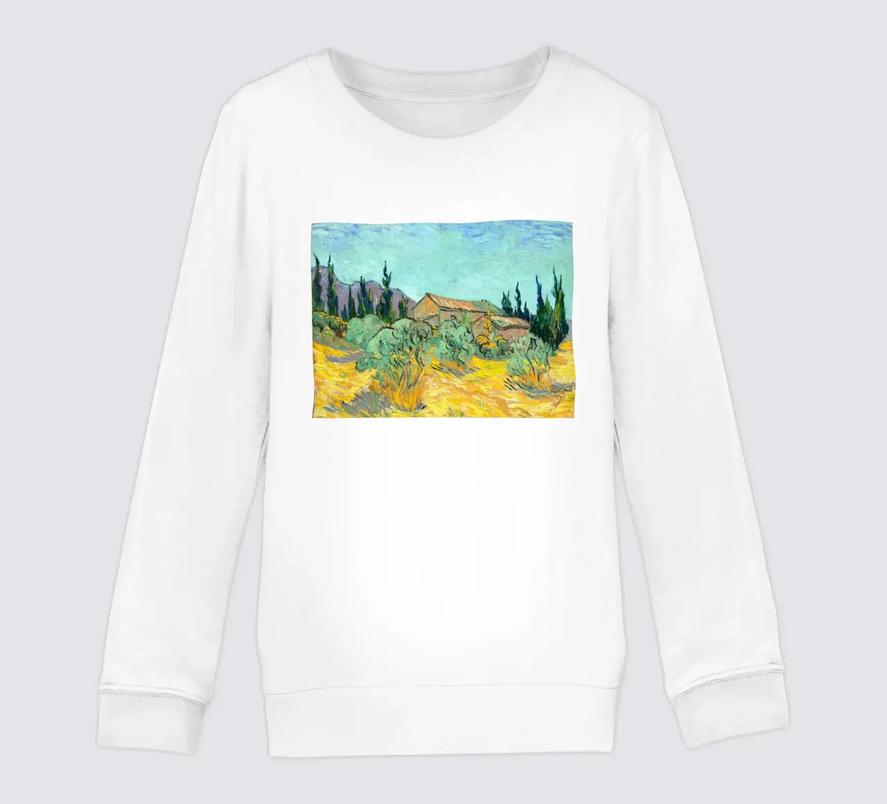 Van Gogh - Huts surrounded by olive trees and cypresses felpa bambino da apoloprints