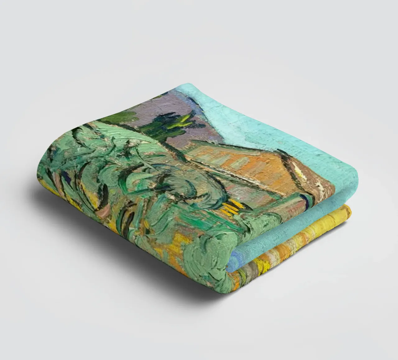 Van Gogh - Huts surrounded by olive trees and cypresses asciugamano da bagno da apoloprints