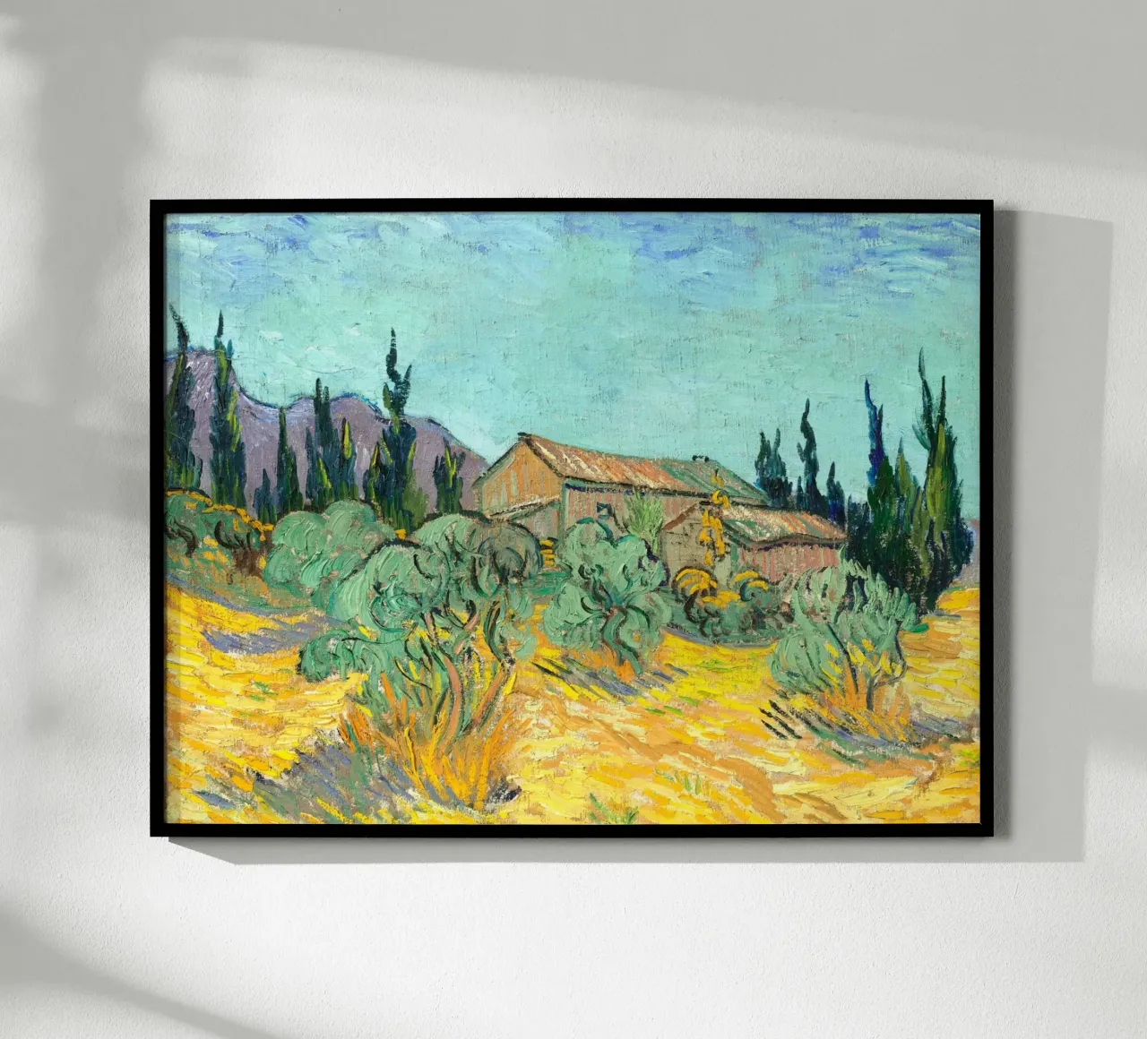 Van Gogh - Huts surrounded by olive trees and cypresses carta hahnemühle da apoloprints