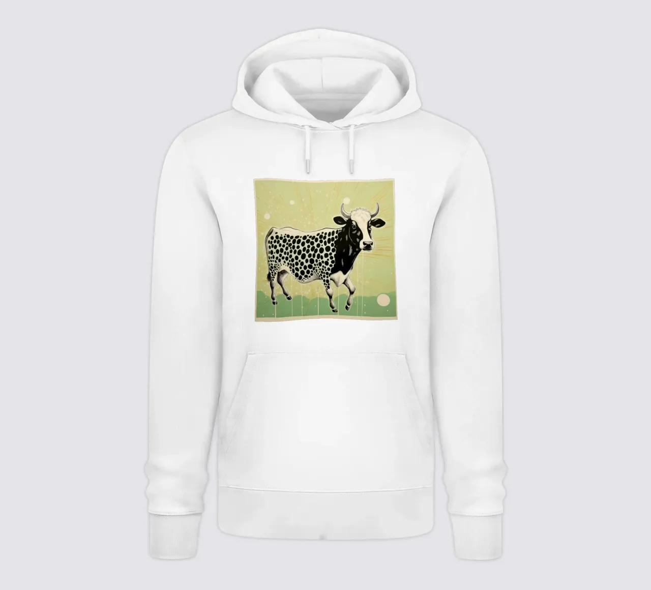 Mucca verde felpa con cappuccio da Minimal Animal Art