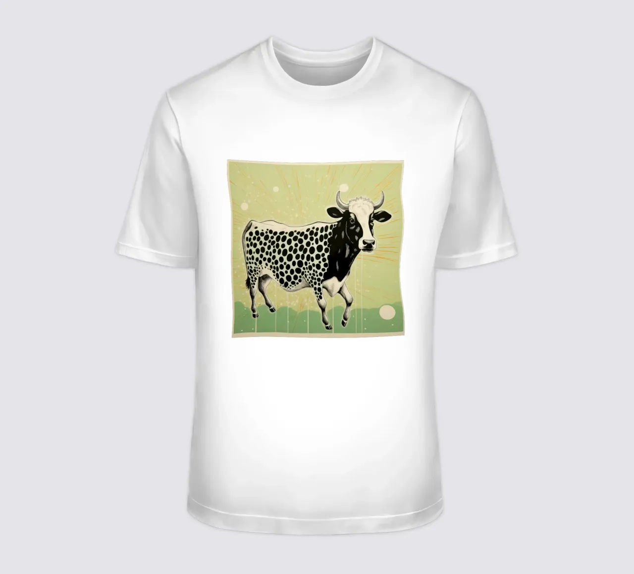 Mucca verde 3 t-shirt da Minimal Animal Art