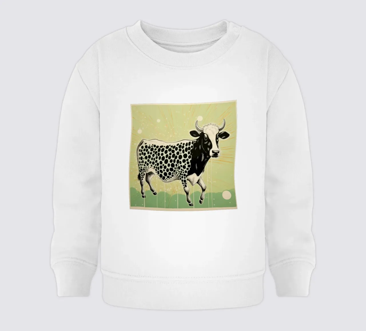 Mucca verde felpa neonato da Minimal Animal Art