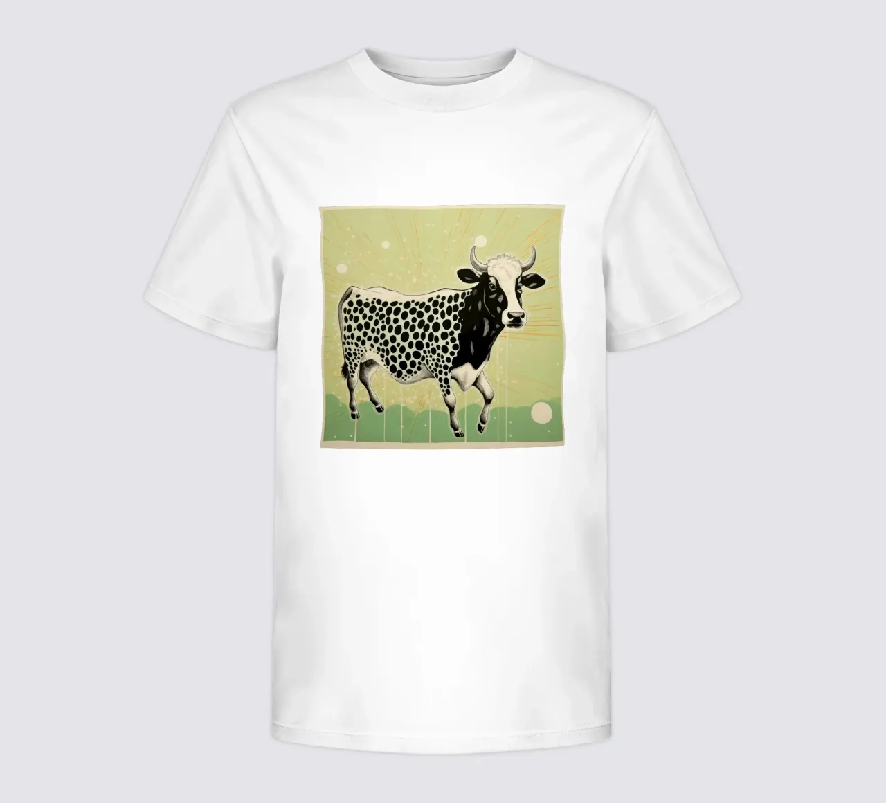 Mucca verde 3 t-shirt bambini da Minimal Animal Art