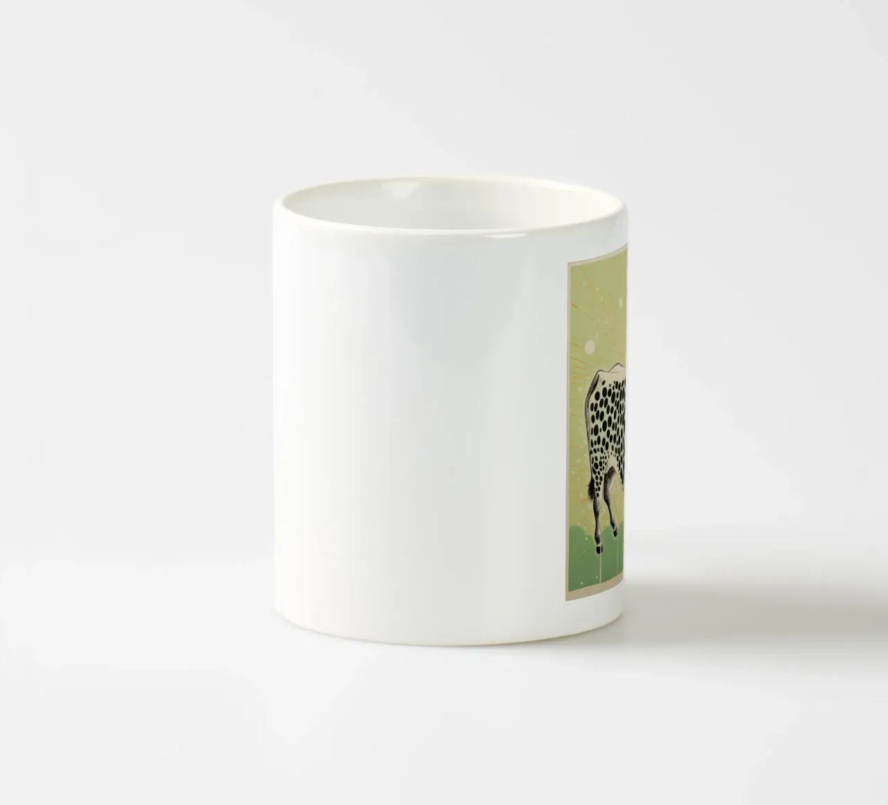 Mucca verde 3 tazza in ceramica da Minimal Animal Art