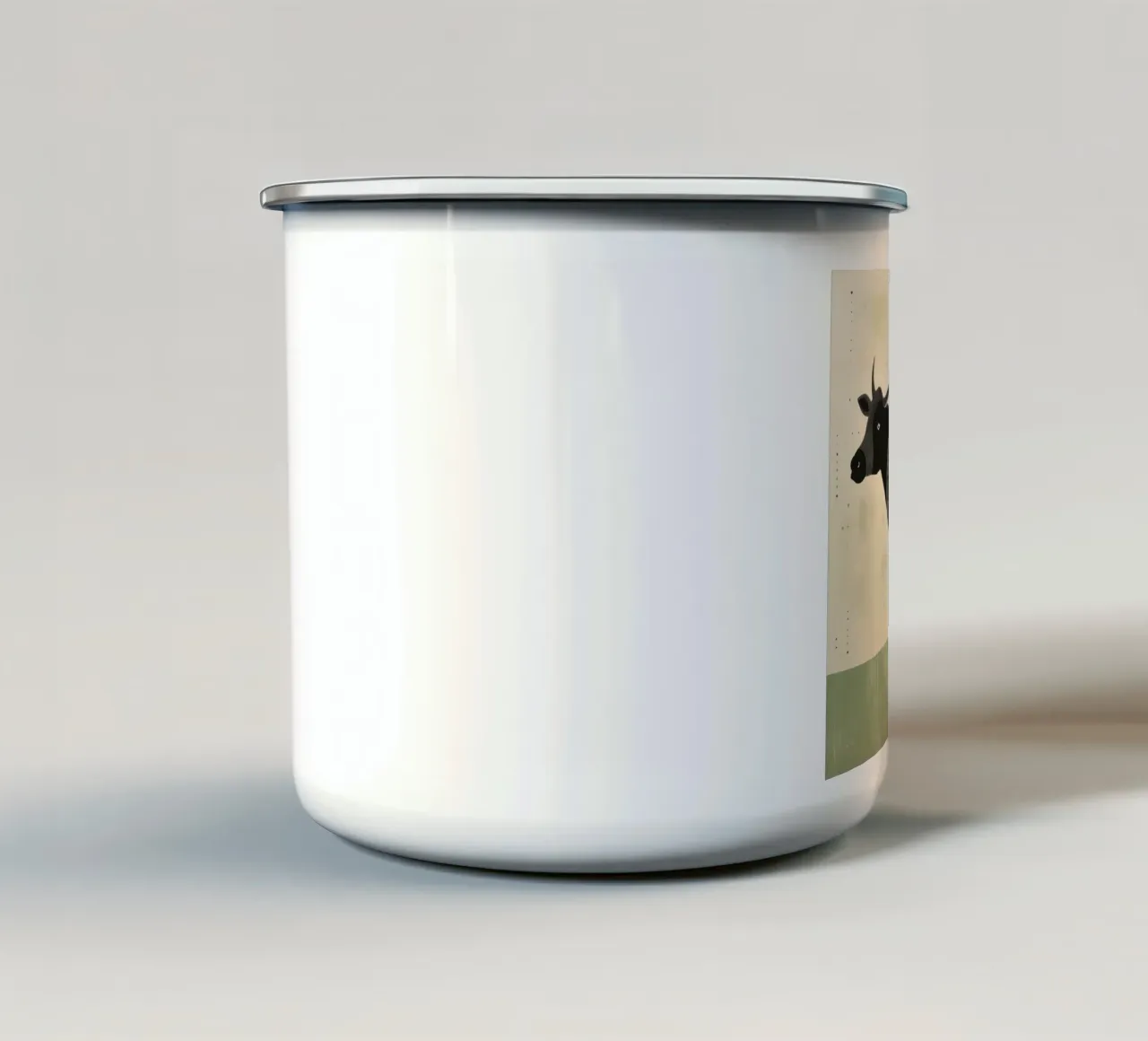 Mucca verde 4 tazza in smalto da Minimal Animal Art