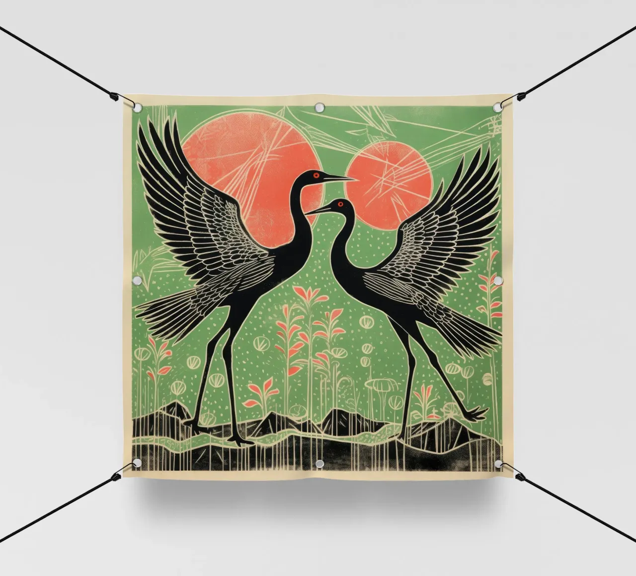 Gru verde 1 telo in pvc da Minimal Animal Art