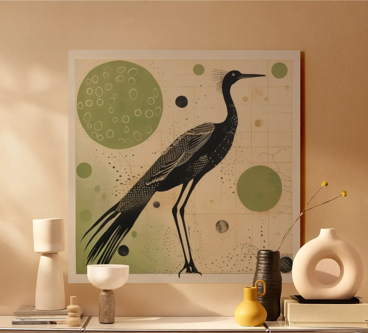 Gru verde plexiglass da Minimal Animal Art