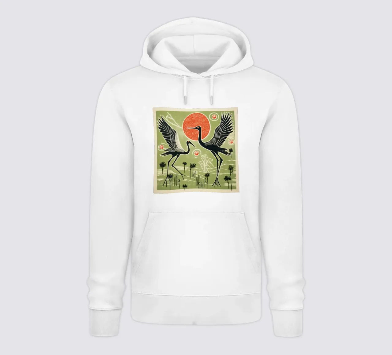 Gru verdi felpa con cappuccio da Minimal Animal Art