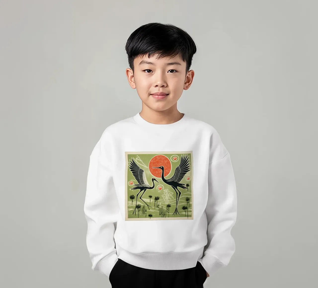 Gru verde 3 felpa bambino da Minimal Animal Art