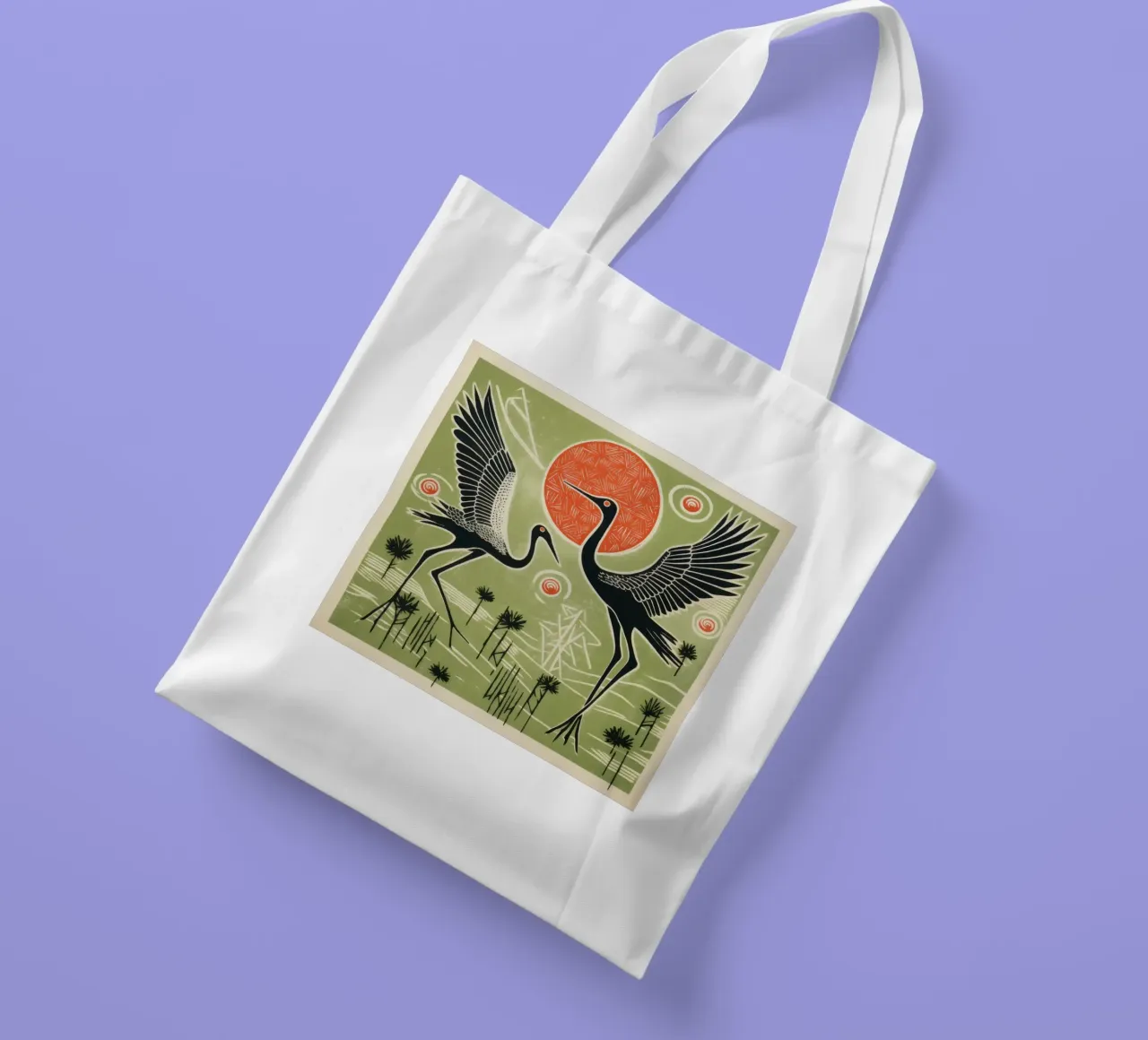Gru verde 3 borsa in juta da Minimal Animal Art