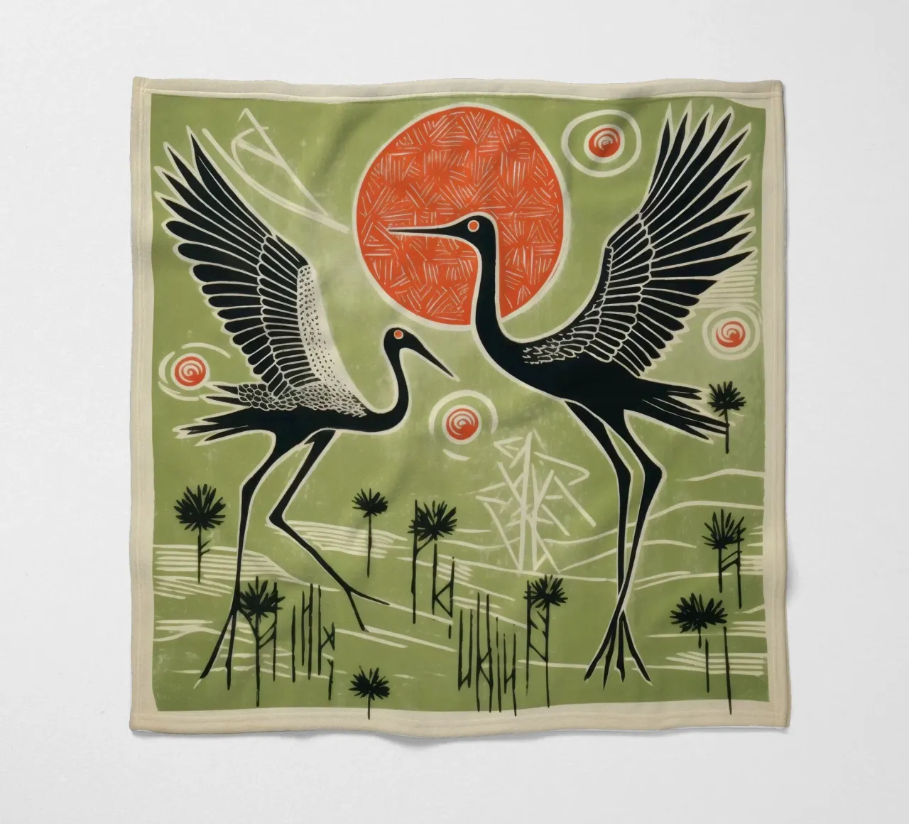 Gru verdi coperta in pile da Minimal Animal Art