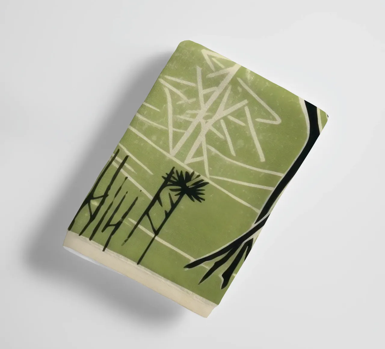 Groene kraan 3 badhanddoek van Minimal Animal Art